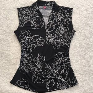 Vince Camuto fitted ruched blouse, Sz Large